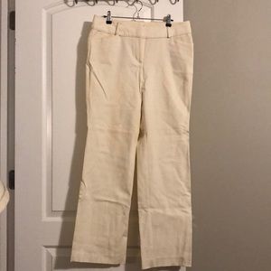 Cream wide leg dress pants